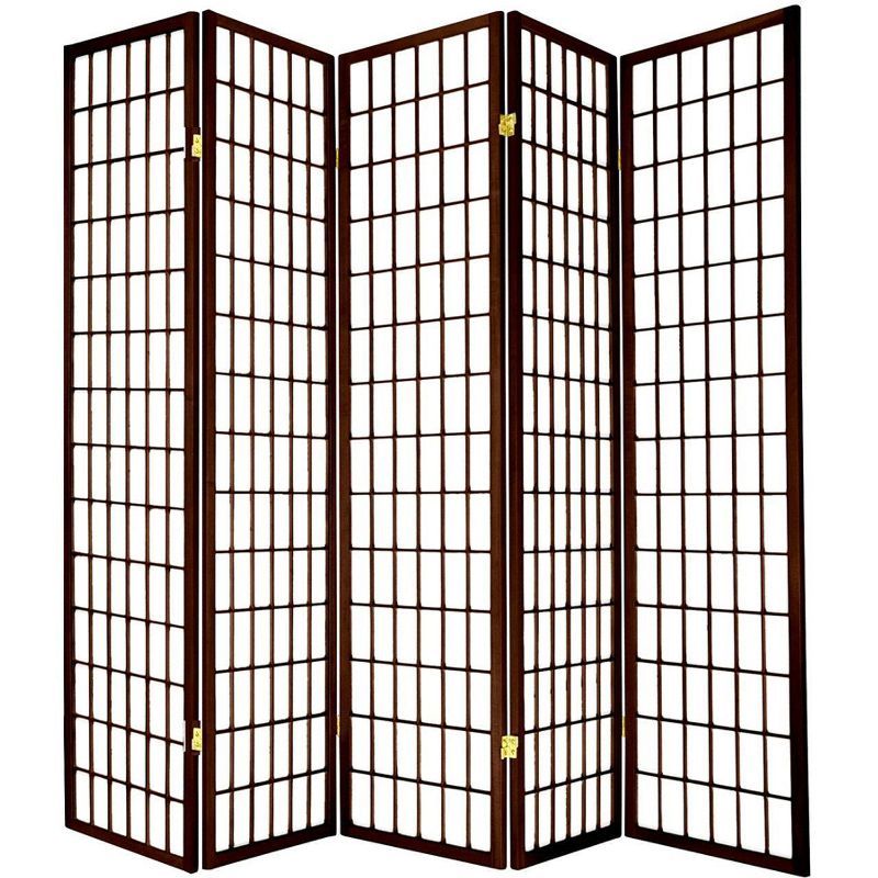 Espresso 5-Panel Shoji Style Folding Room Divider