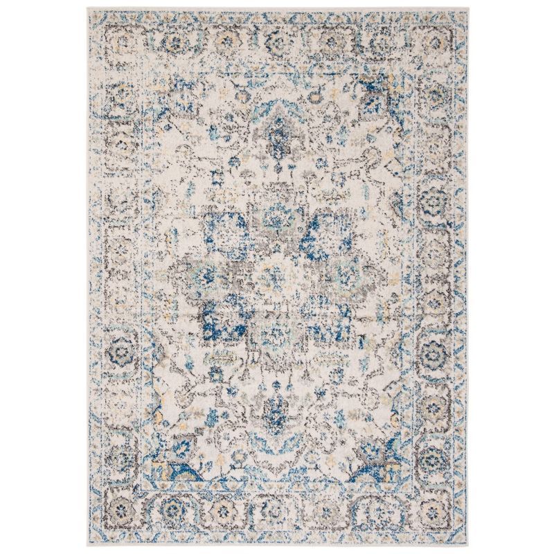 Madison Chic Grey Ivory Medallion 5'3" x 7'6" Synthetic Area Rug