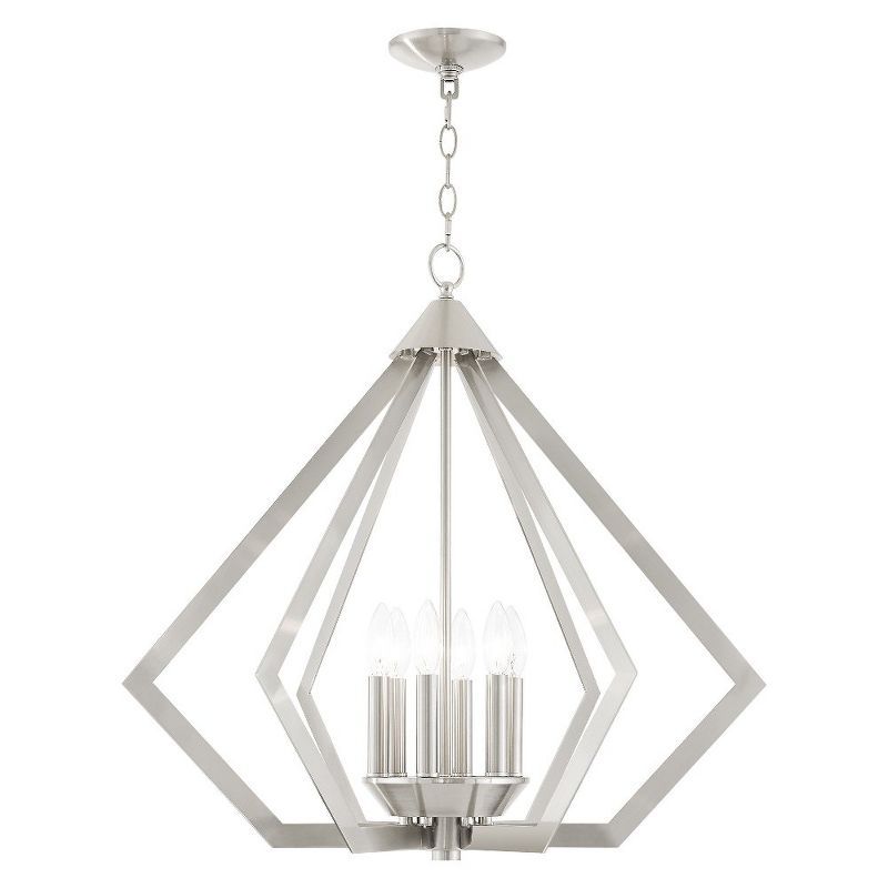 Prism 26" Brushed Nickel 6-Light Steel Chandelier