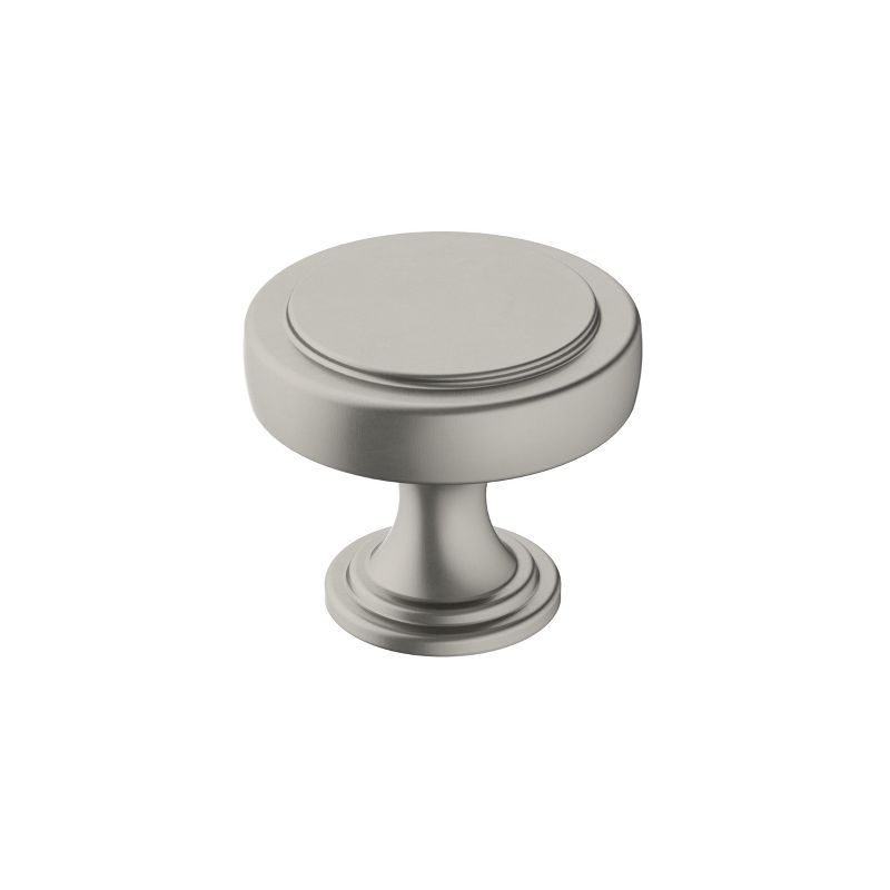 Satin Nickel Round Cabinet Knob with Mounting Hardware