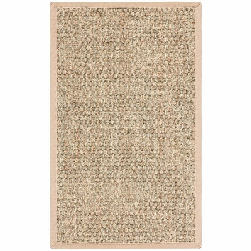 Natural Beige Flat Woven Cotton Area Rug 4' x 6'