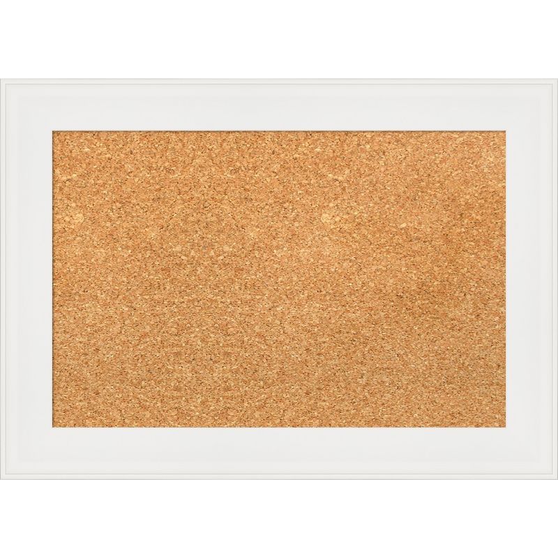 Amanti Art Vanity White Narrow Framed Corkboard, Natural Cork