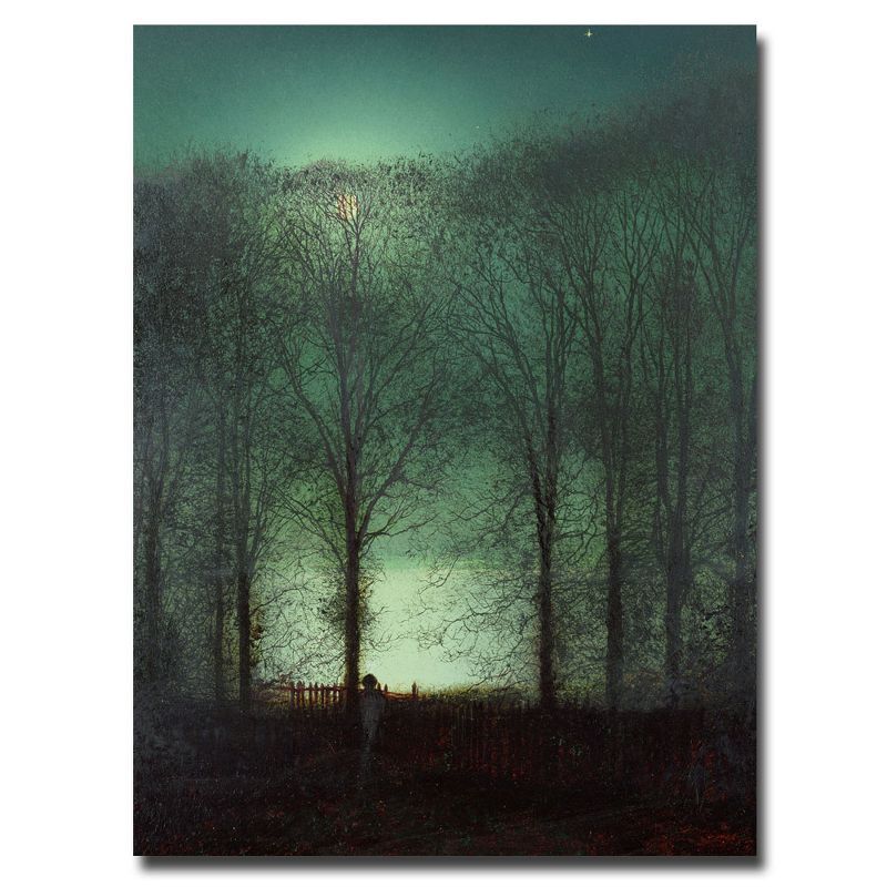 Figure in the Moonlight Framed Landscape Canvas Art, 18 x 24 Inch