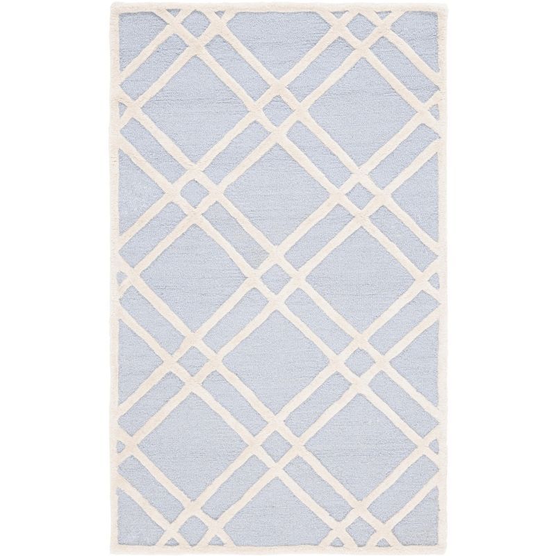 Hand-Tufted Cambridge Light Blue & Ivory Wool Area Rug - 3' x 5'