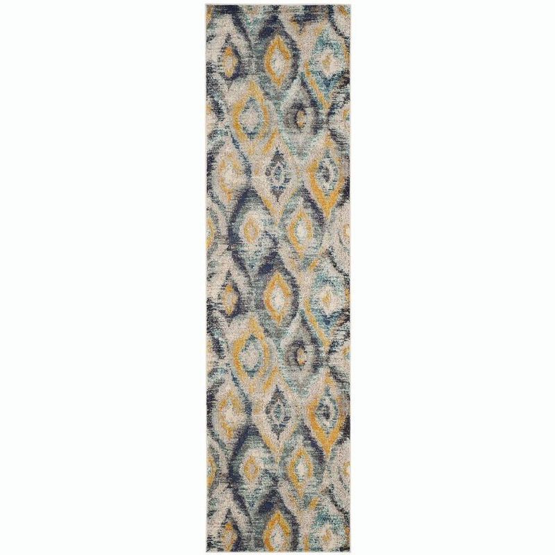 Bohemian Flair Monaco Blue Multi Hand-Knotted Runner Rug, 2'2" x 8'