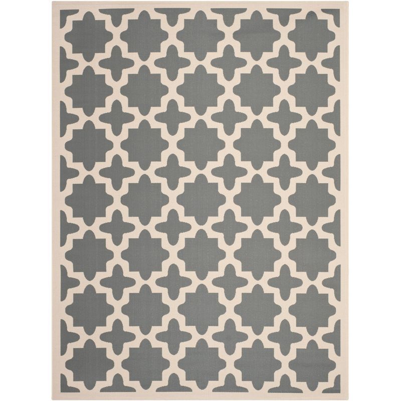 Gray and Beige Geometric Flat Woven Indoor/Outdoor Area Rug