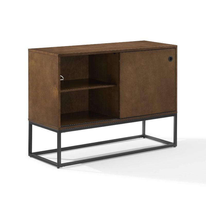 Byron 45'' Brown and Black Modern Vinyl Record Storage Console