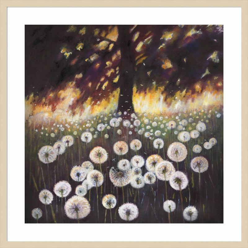 36" x 37" Abstract Dandelion Meadow Framed Wall Art