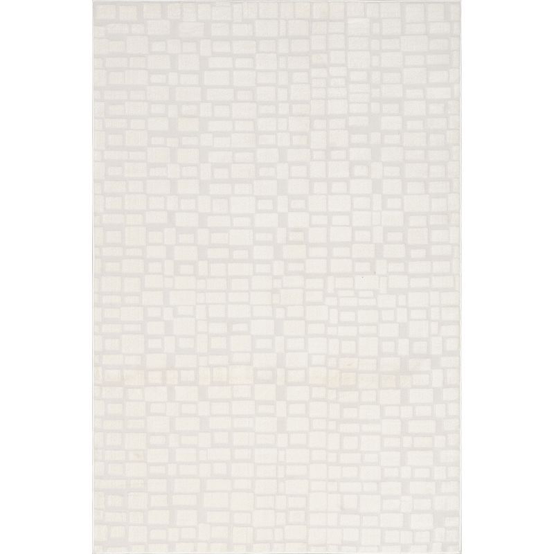 Belladonna Cream Geometric 4' x 6' Synthetic Area Rug