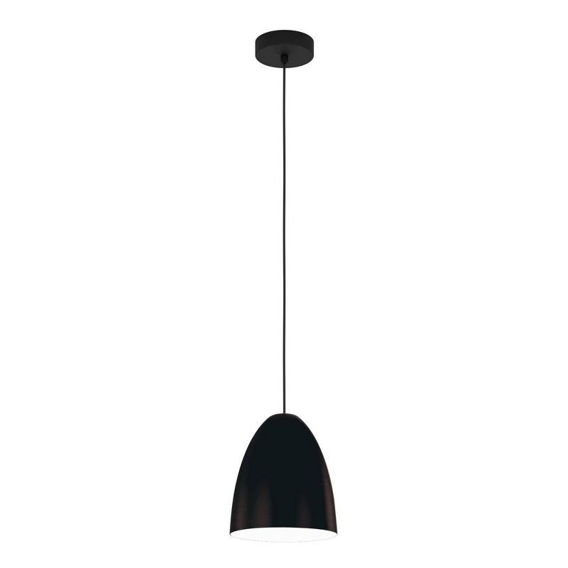 Sarabia 9'' Matte Black and White Transitional Mini Pendant Light