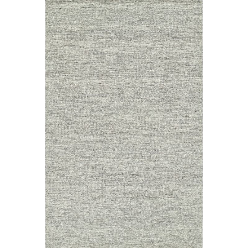 Light Grey Hand-Tufted Wool Rectangular Area Rug 5' x 8'