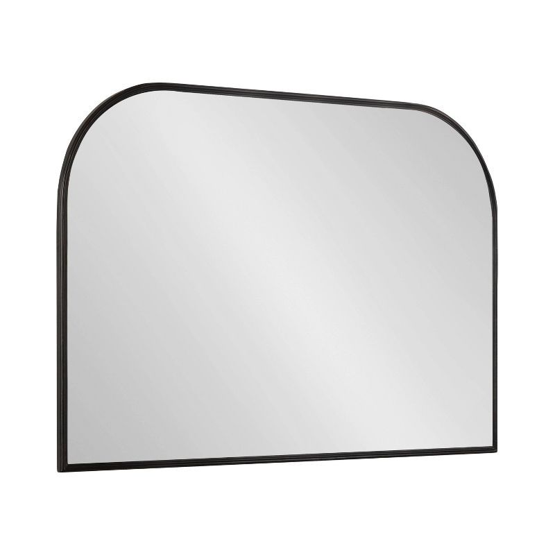 Caskill Black Arched Wall Mirror with Wood Frame