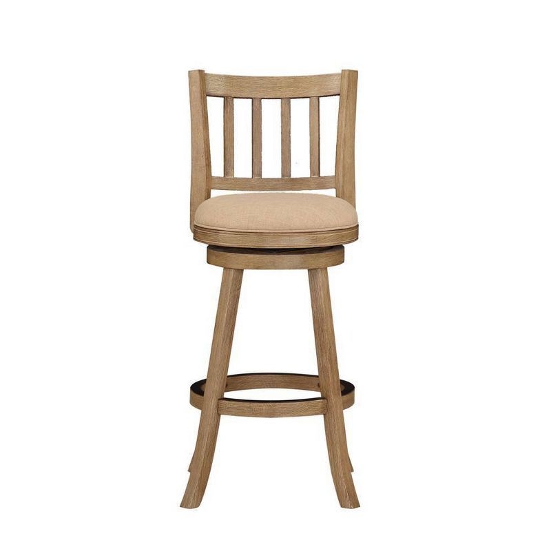 Driftwood Gray and Oatmeal Swivel Backless Barstool