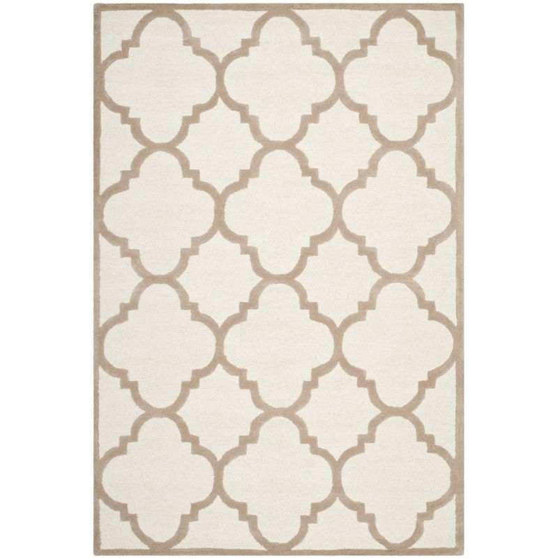 Hand-Tufted Beige/Ivory Wool 6' x 9' Area Rug