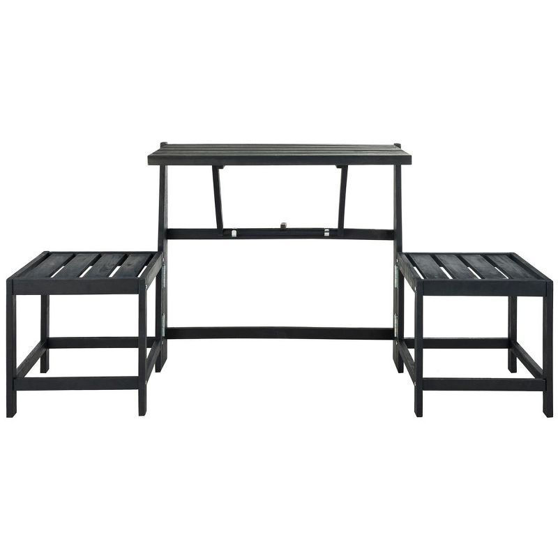 Belamy 63'' Black Transformer Bench-to-Table for Outdoor Use