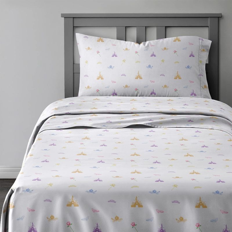 Kids Full Blue Microfiber Princess Print Sheet Set