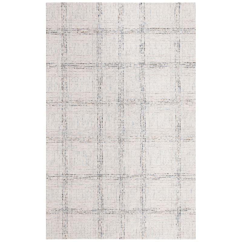 Ivory and Gold Handmade Abstract Wool Area Rug, 4 x 6 ft