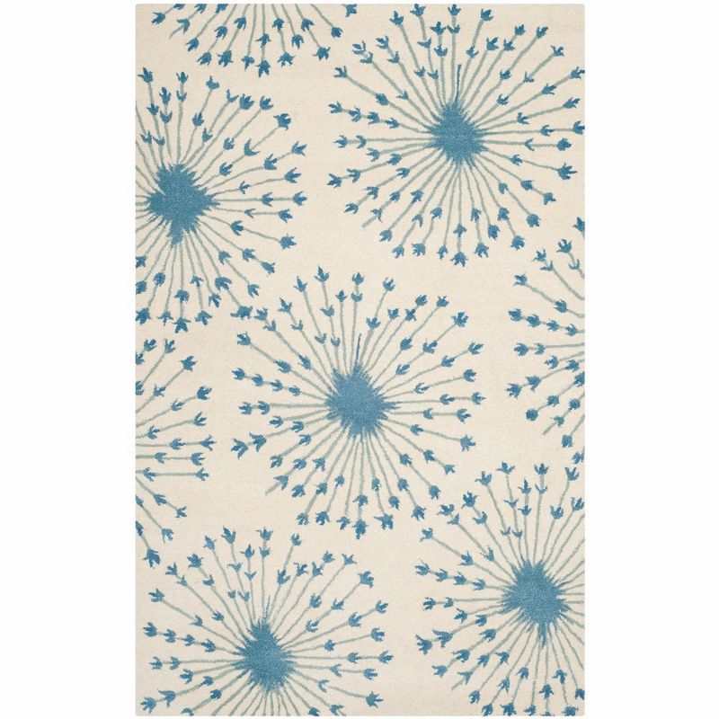 Bella Blue Handmade Wool 4' x 6' Tufted Area Rug