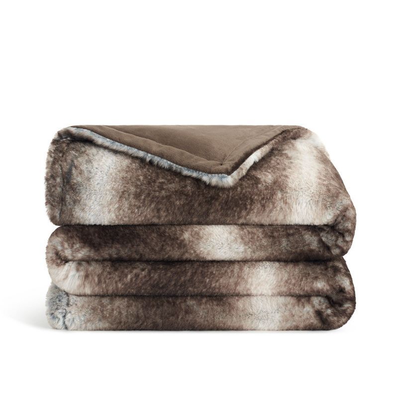 Bronze Moon Faux Fur Reversible Throw Blanket 50x70