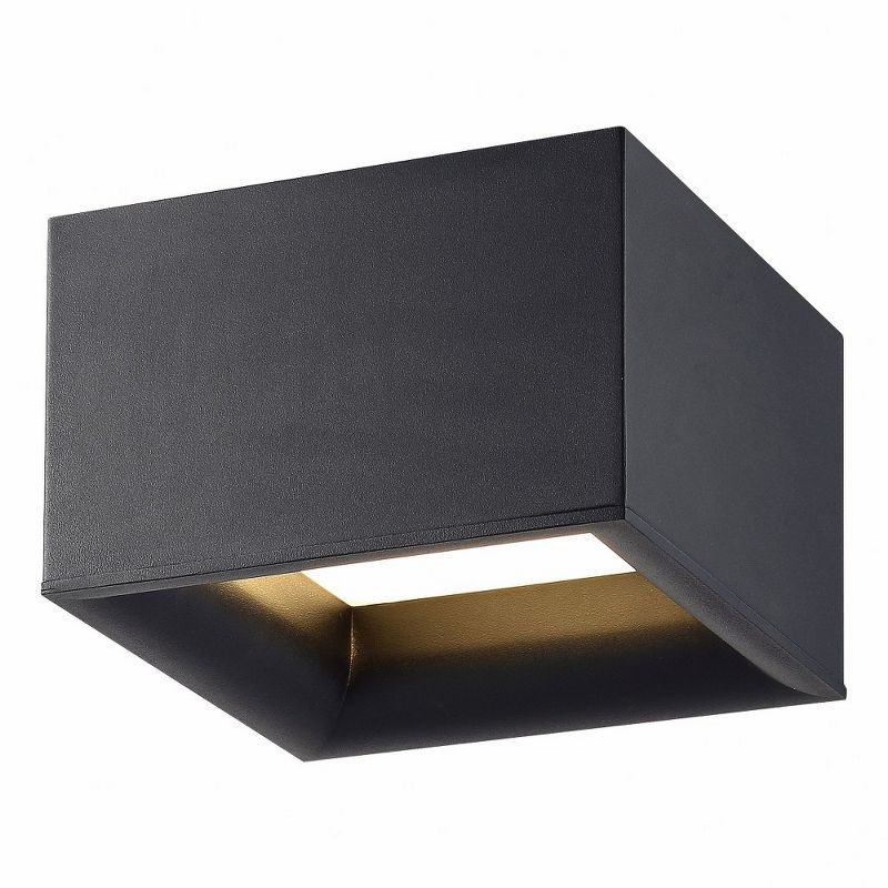 Bloc Sleek Aluminum LED Flush Mount Ceiling Light in Black