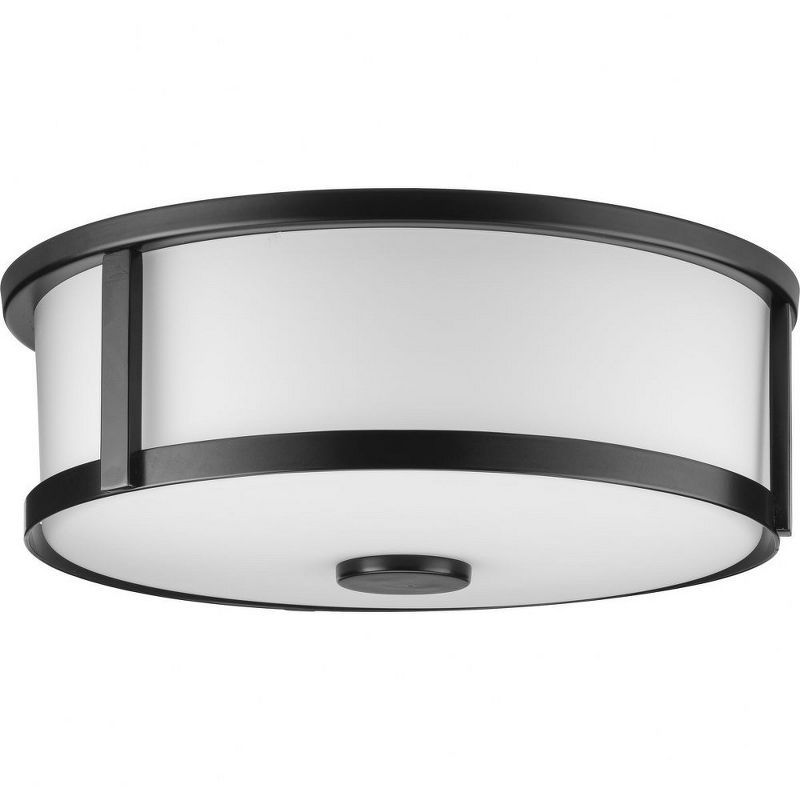 Gilliam Matte Black Flush Mount Ceiling Light with Clear Glass