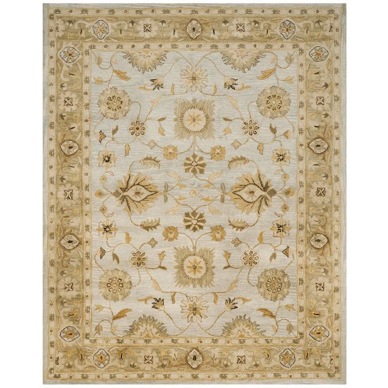 Heirloom Light Blue Hand-Tufted Wool Area Rug 7'6" x 9'6"