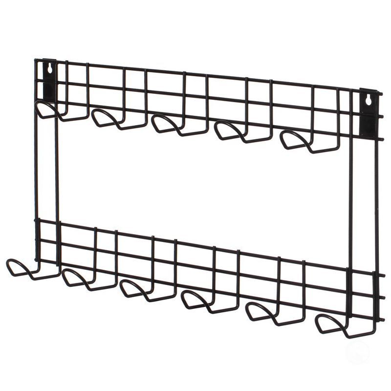 Black Steel Wall Mount Garden Tool Storage Rack