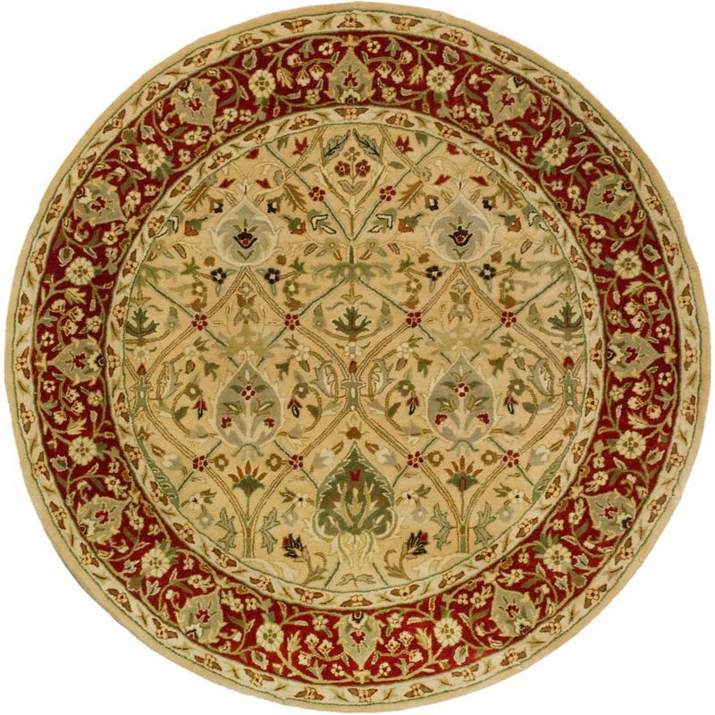 Ivory Rust Elegance 6' Round Hand-Tufted Wool Area Rug