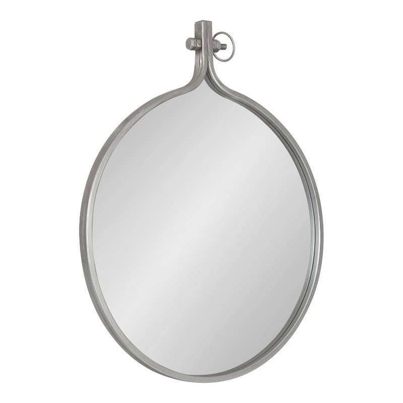 Yitro 23.5" x 28.5" Round Silver Framed Wall Mirror