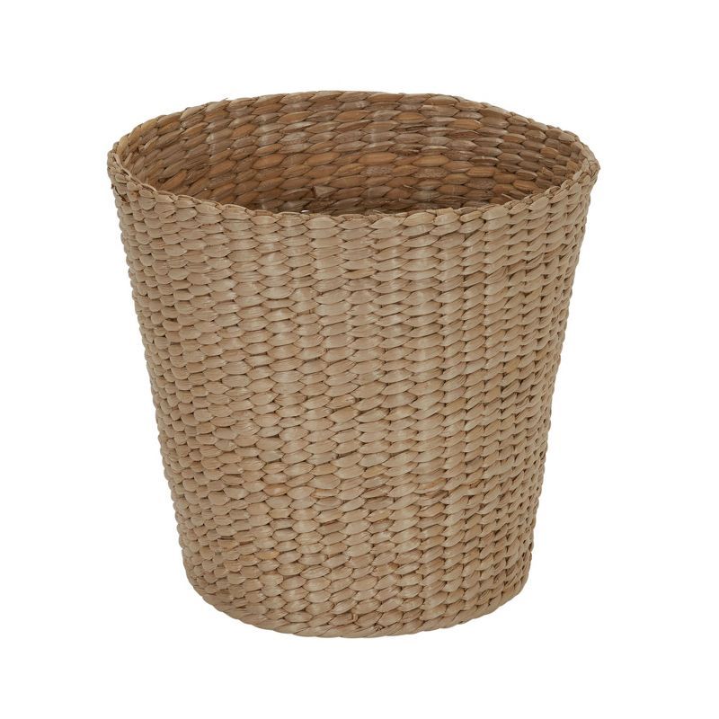 Natural Cattail Woven Cylindrical Waste Basket