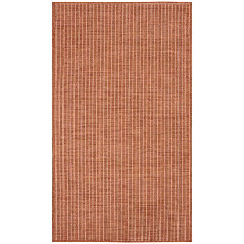 Terracotta Flat Woven Synthetic Indoor Outdoor Rug 3' x 5'