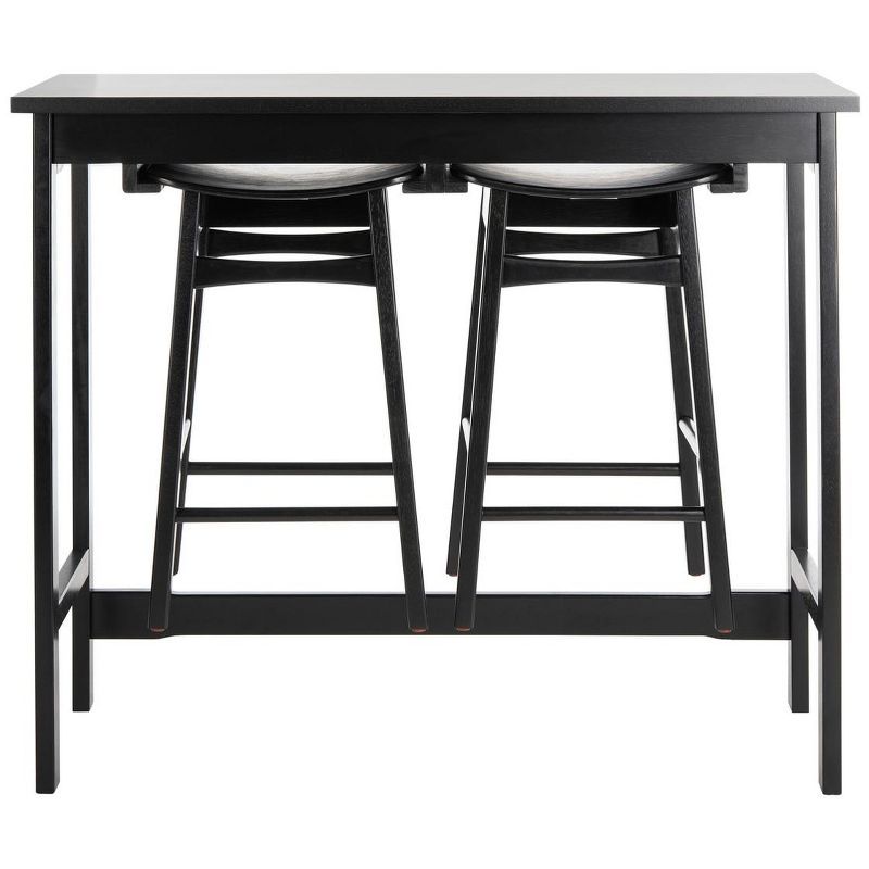 Colbie Black 3-Piece Pub Set with Wooden Legs