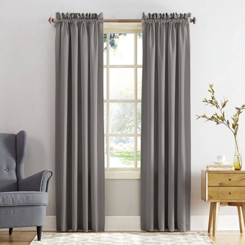 Gray Room Darkening Rod Pocket Curtain Panel 54" x 84"