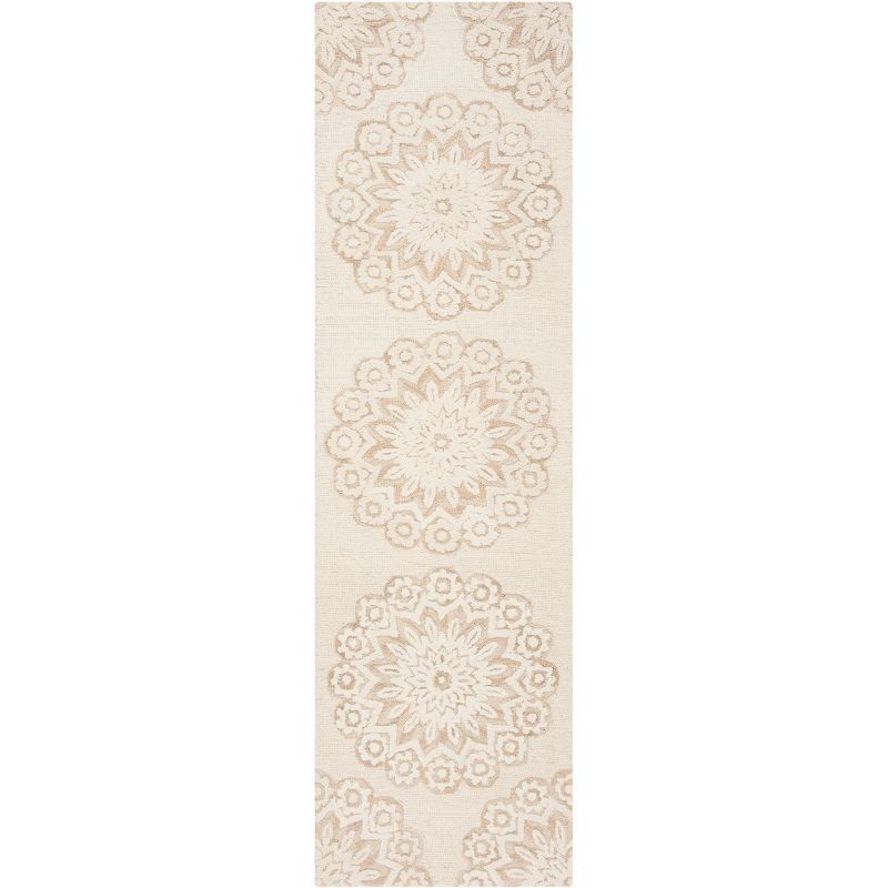 Ivory Elegance 27" Handmade Wool Tufted Runner Rug