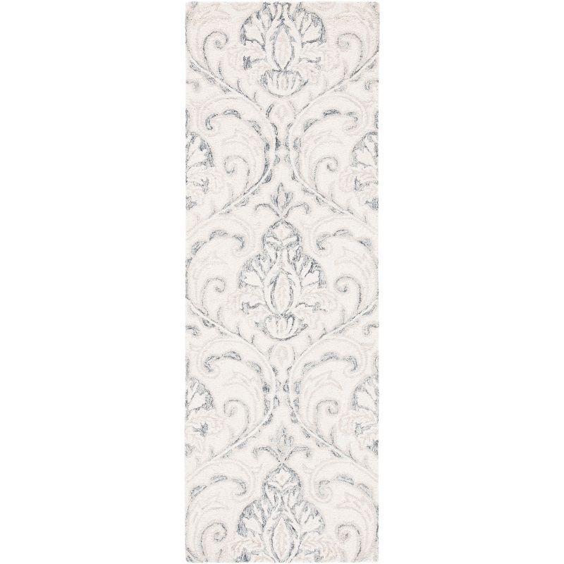 Elegant Ivory Wool 2'3" x 11' Hand-Tufted Non-Slip Runner Rug
