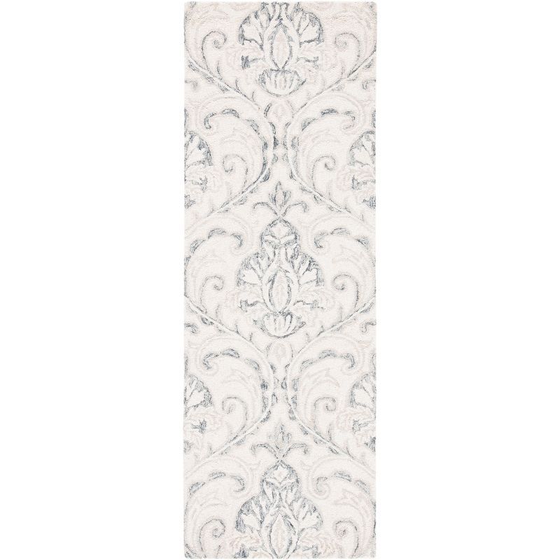 Elegant Ivory Wool 2'3" x 11' Hand-Tufted Non-Slip Runner Rug