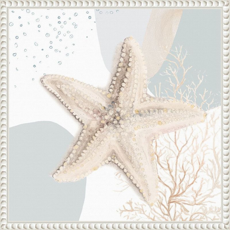 Ocean Oasis Bubbles Starfish Coastal Canvas Wall Art