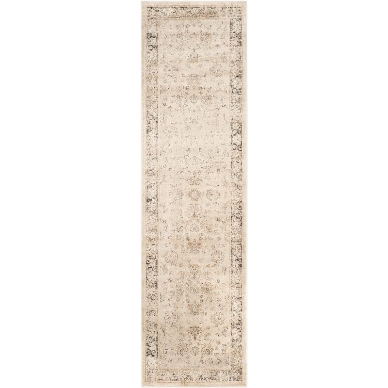 Vintage Stone 2'2" x 8' Distressed Viscose Runner Rug