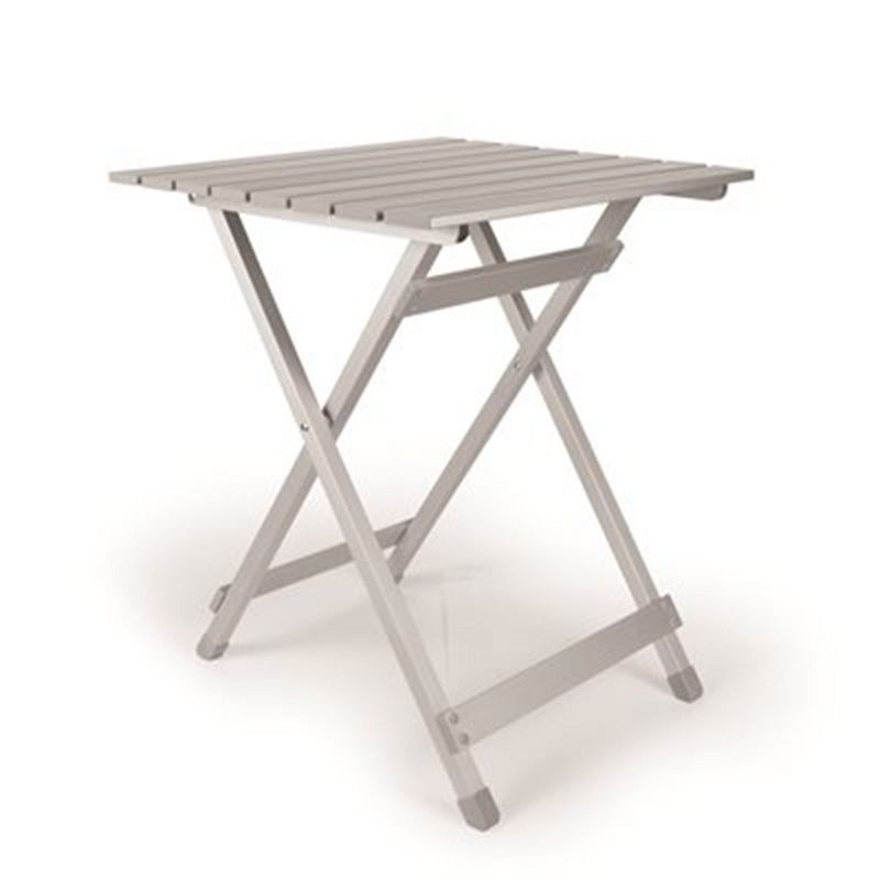 Large Silver Aluminum Foldable Outdoor Side Table