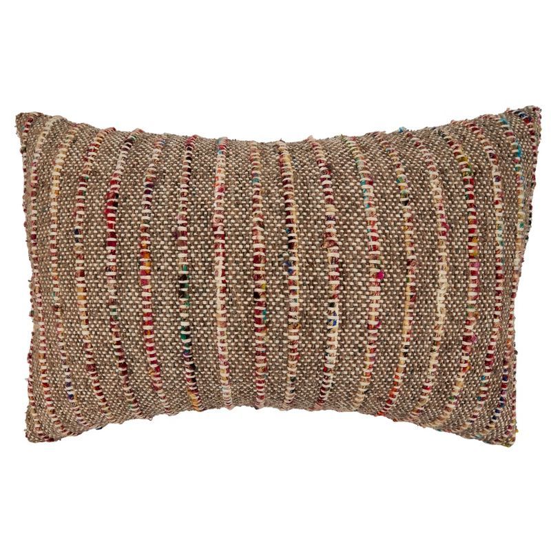 Multicolor Corded Design Down-Filled Throw Pillow