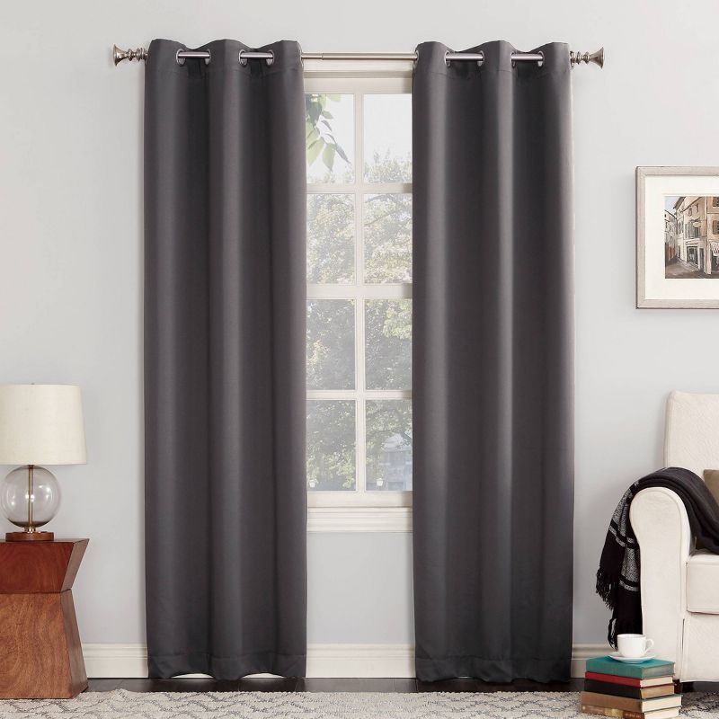 Charcoal Blackout Energy Efficient Grommet Curtain Panel