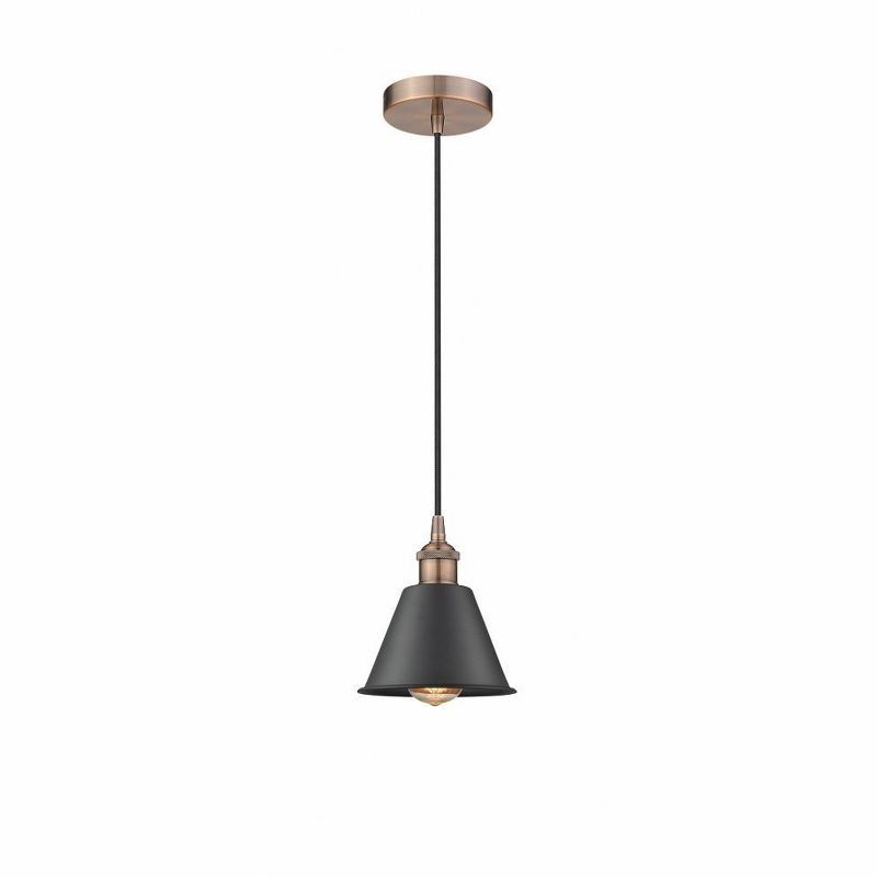 Antique Copper Mini Pendant Light with Glass Shade