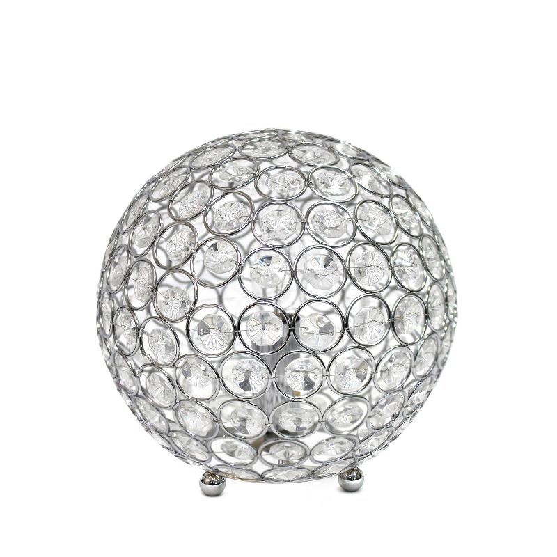 Chrome Crystal Ball Sequin Table Lamp for Kids Nursery