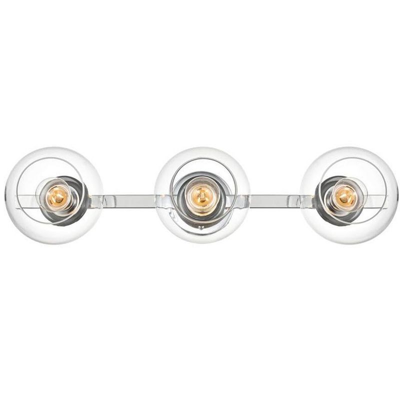 Chrome and Clear Glass 3-Light Dimmable Bath Sconce