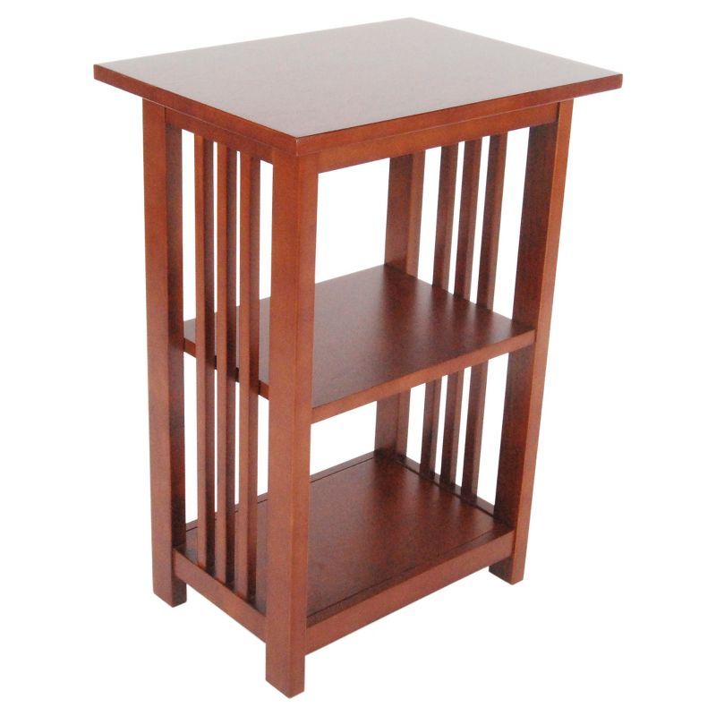 Cherry Wood 2-Shelf Mission Style End Table