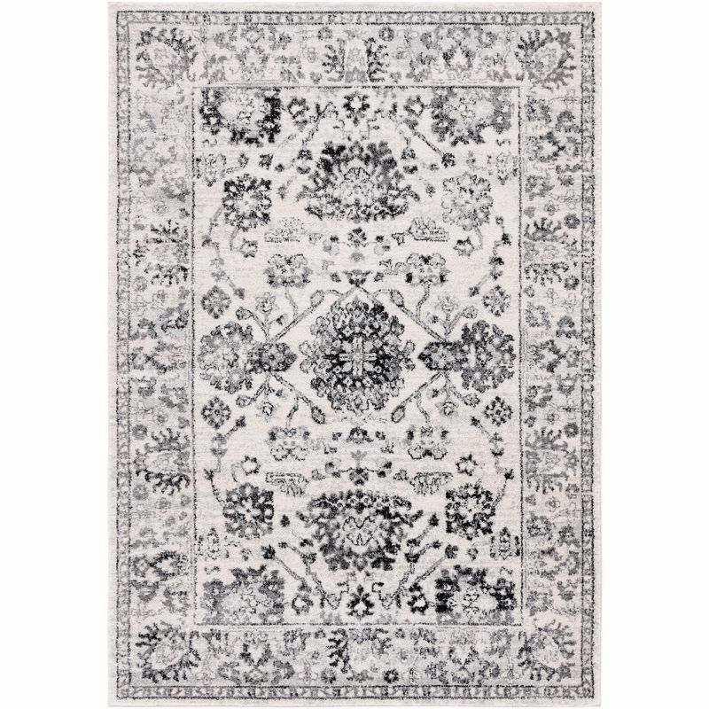 Ivory Elegance 63'' Rectangular Hand-Knotted Area Rug