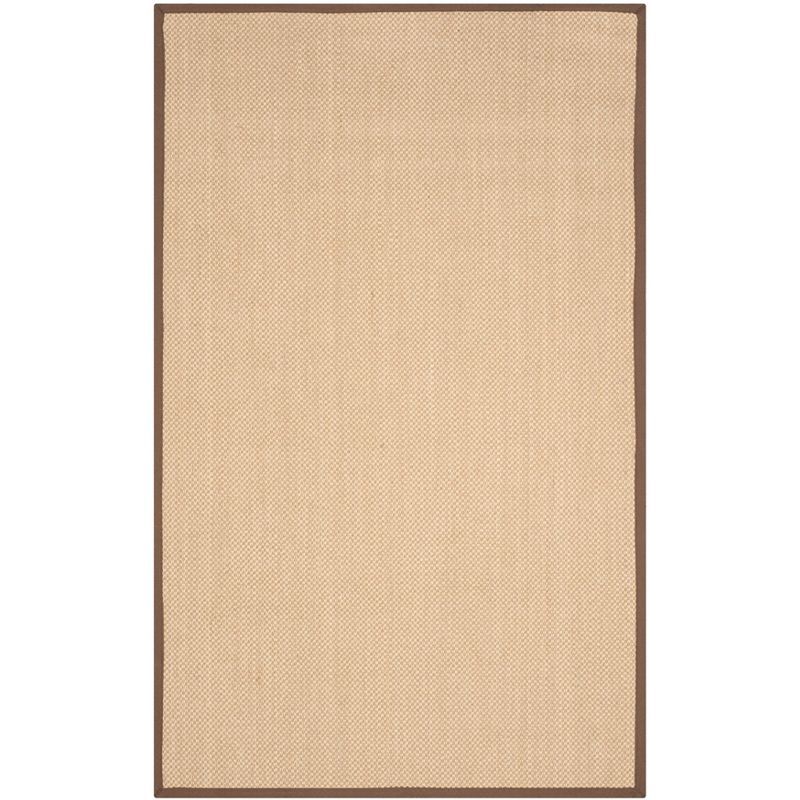 Maize and Brown Hand-Knotted Natural Fiber Area Rug