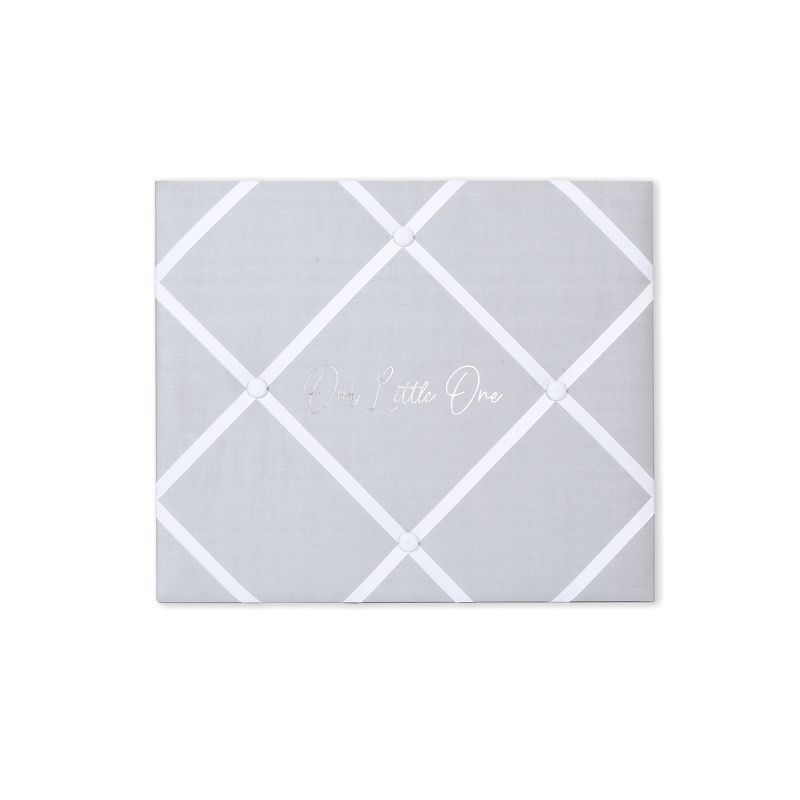 Gray and White Linen Memo Photo Board with Ribbon