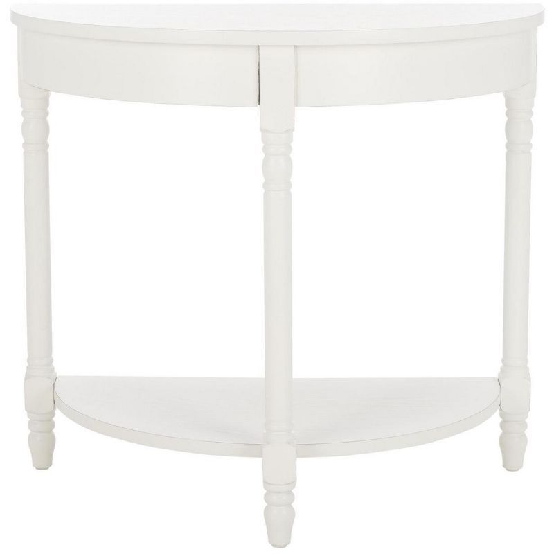 Elegant Georgian Demilune Console Table with Storage in Shady White