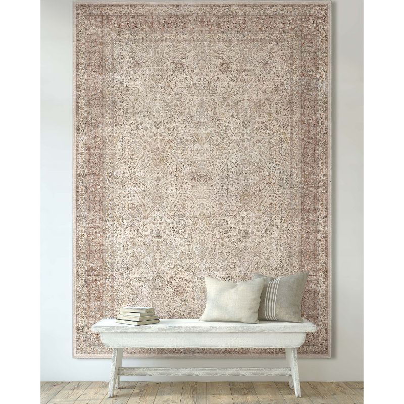 Beige Chenille Flat-Weave Reversible Area Rug 3'11" x 5'3"